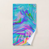 Trippy Liquid Colorful Abstract Pattern Blue Bad Handdoek (Handdoek)