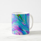 Trippy Liquid Colorful Abstract Pattern Blue Koffiemok (Voorkant rechts)