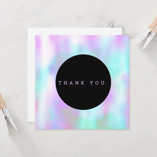 Trippy Liquid Ink Marble Hartelijk dank Kaart (Voorkant / Achterkant in situ)