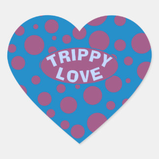 Trippy Love Paarse Stippen Feeling Blue Psychedeli Hart Sticker