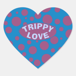 Trippy Love Paarse Stippen Feeling Blue Psychedeli Hart Sticker