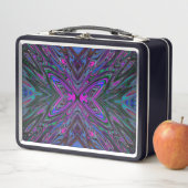 Trippy Magenta, Blauwe en Groene Abstracte Vlinder (In situ)