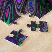 Trippy Magenta, Blue en Green Abstracte Butterfly Legpuzzel (Zijkant)