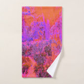 Trippy Magenta en Oranje impressionistische tuin Bad Handdoek (Handdoek)
