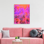 Trippy Magenta en Oranje impressionistische tuin Canvas Afdruk (Insitu (Woonkamer))
