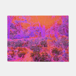 Trippy Magenta en Oranje impressionistische tuin Deurmat