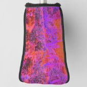 Trippy Magenta en Oranje impressionistische tuin Golfheadcover (Draai 90)