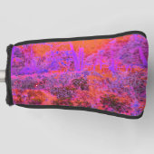 Trippy Magenta en Oranje impressionistische tuin Golfheadcover (Voorkant)