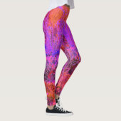 Trippy Magenta en Oranje impressionistische tuin Leggings (Rechts)