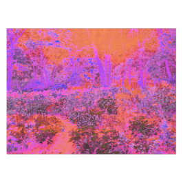 Trippy Magenta en Oranje impressionistische tuin Tafelkleed