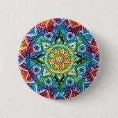 Trippy Mandala Ronde Button 5,7 Cm (Voorkant)