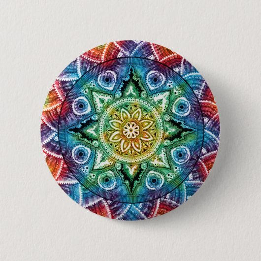 Trippy Mandala Ronde Button 5,7 Cm (Voorkant)