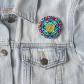 Trippy Mandala Ronde Button 5,7 Cm (In situ)
