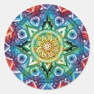Trippy Mandala Ronde Sticker