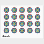 Trippy Mandala Ronde Sticker (Vel)