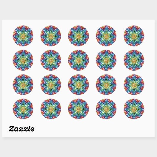 Trippy Mandala Ronde Sticker (Vel)