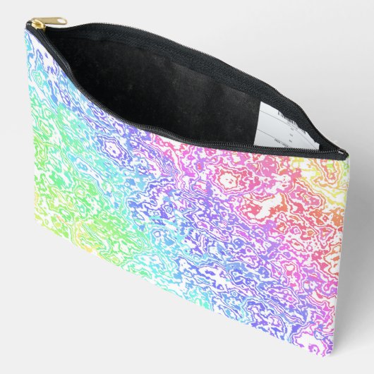 Trippy Maximalist Groovy Boho Bold Rainbow Marble Etui (Open)