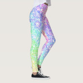 Trippy Maximalist Groovy Boho Bold Rainbow Marble Leggings (Rechts)