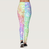 Trippy Maximalist Groovy Boho Bold Rainbow Marble Leggings (Achterkant)