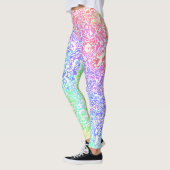 Trippy Maximalist Groovy Boho Bold Rainbow Marble Leggings (Links)