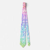 Trippy Maximalist Groovy Boho Bold Rainbow Marble Stropdas (Voorkant)