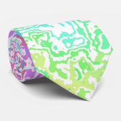 Trippy Maximalist Groovy Boho Bold Rainbow Marble Stropdas (Opgerold)