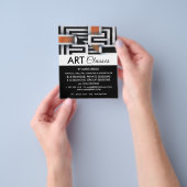 Trippy Maze Pattern, Art Class Adverteren Flyer (Hand)