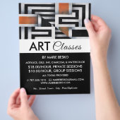 Trippy Maze Pattern, Art Class Adverteren Flyer (Hand)