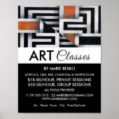 Trippy Maze Pattern, Art Class Adverteren Poster (Voorkant)