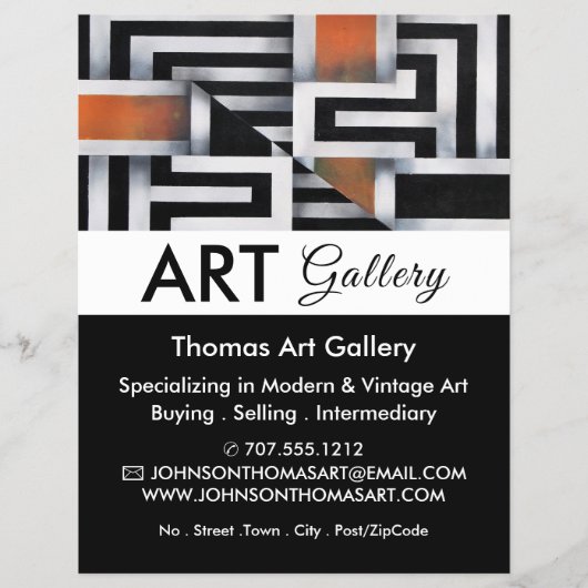 Trippy Maze Pattern, Art Dealer, Gallery Flyer (Voorkant)