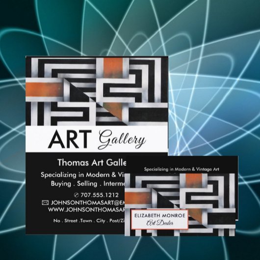 Trippy Maze Pattern, Art Dealer, Gallery Flyer