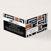 Trippy Maze Pattern, Art Supplies, Gedetailleerd Visitekaartje (Buitenkant)