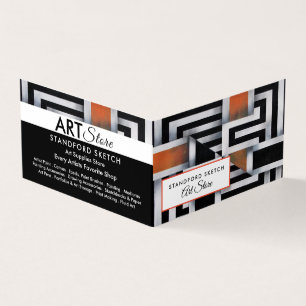 Trippy Maze Pattern, Art Supplies, Gedetailleerd Visitekaartje