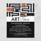 Trippy Maze Pattern, Art Supplies Store Flyer (Voorkant)