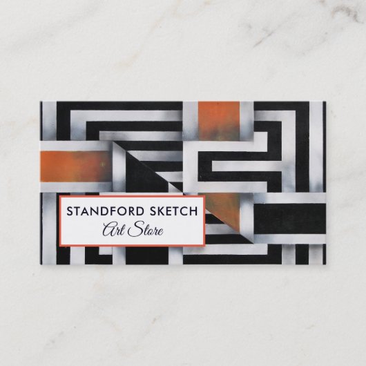 Trippy Maze Pattern, Art Supplies Store Visitekaartje (Voorkant)