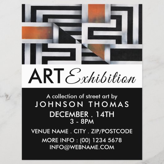 Trippy Maze Pattern, artistieke tentoonstelling Ad Flyer (Voorkant)