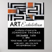 Trippy Maze Pattern, artistieke tentoonstelling Ad Poster (Voorkant)