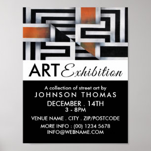 Trippy Maze Pattern, artistieke tentoonstelling Ad Poster