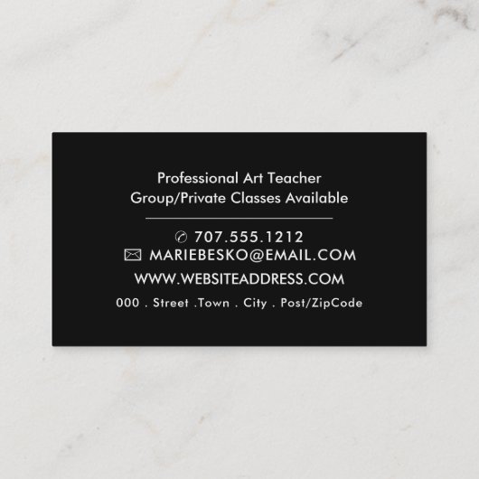 Trippy Maze Pattern, kunstleraar Visitekaartje (Achterkant)