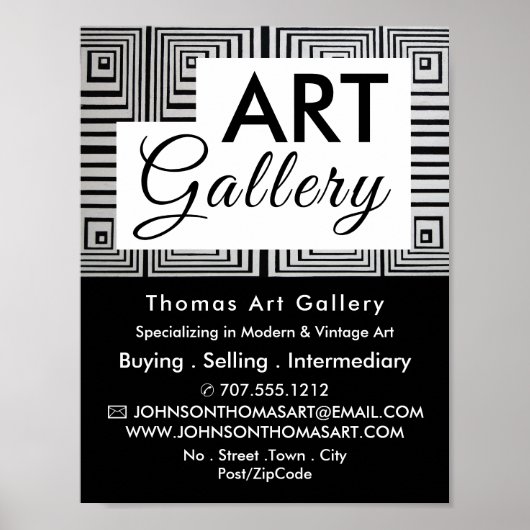 Trippy Maze Squares, Art Dealer, Gallery Poster (Voorkant)