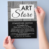 Trippy Maze Squares, Art Supplies Store Flyer (Hand)