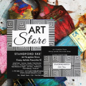 Trippy Maze Squares, Art Supplies Store Visitekaartje