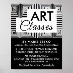 Trippy Maze Squares, Art Teacher, Art Classes Poster