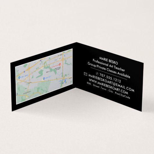 Trippy Maze Squares, Art Teacher, detail Visitekaartje (Binnen)