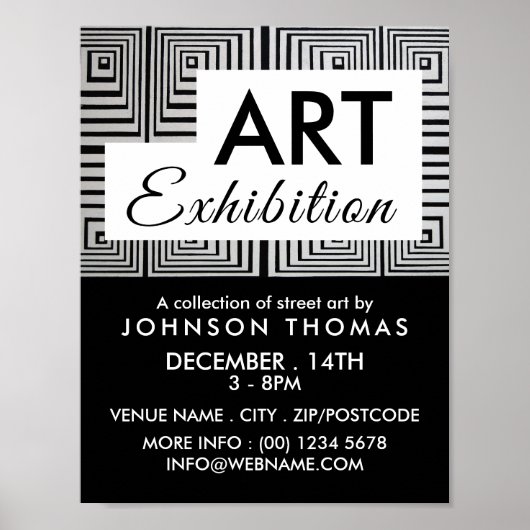 Trippy Maze Squares , artistieke tentoonstelling A Poster (Voorkant)