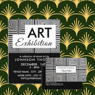 Trippy Maze Squares, Kunstenaar Tentoonstelling Ad Flyer
