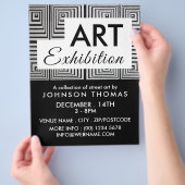 Trippy Maze Squares, Kunstenaar Tentoonstelling Ad Flyer (Hand)