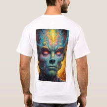 Trippy Mooie Buitenruimte Alien Gezicht T-shirt