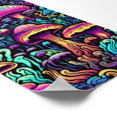Trippy Mushroom Art Schilderij Poster (Hoek)