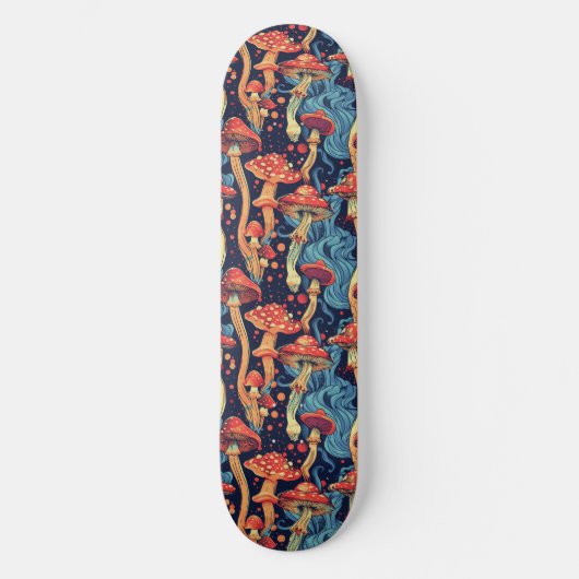Trippy Mushroom Art Schilderij Skateboard (Voorkant)